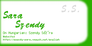 sara szendy business card